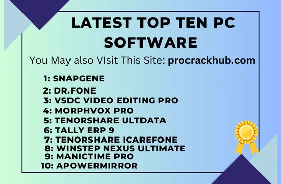 Latest Top Ten PC Software Crack 