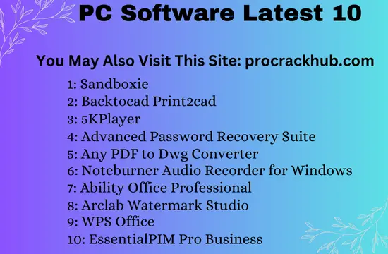 PC Software Latest 10 Crack